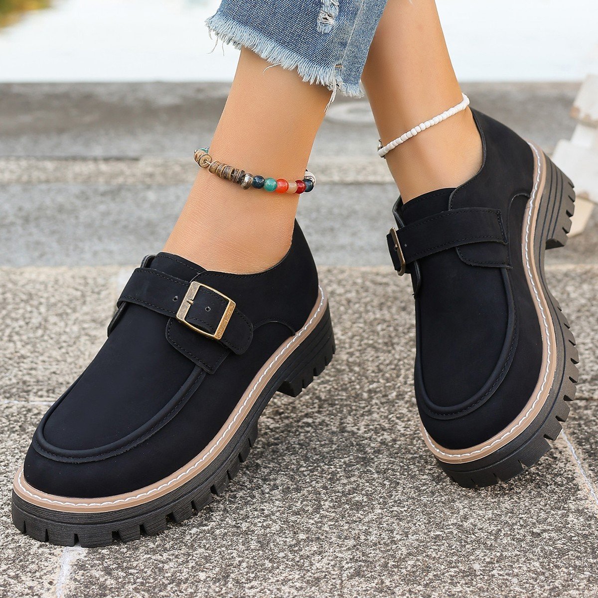 Loafers Fibbia Spessa PU - Kaikki Kaudet - EmiyoSuomi