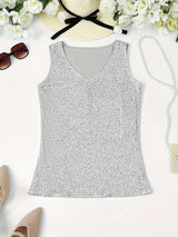 HAWA | Paljetti Toppi - V-kaula - Tyylikäs & Glamour-Kesäasut-EmiyoSuomi