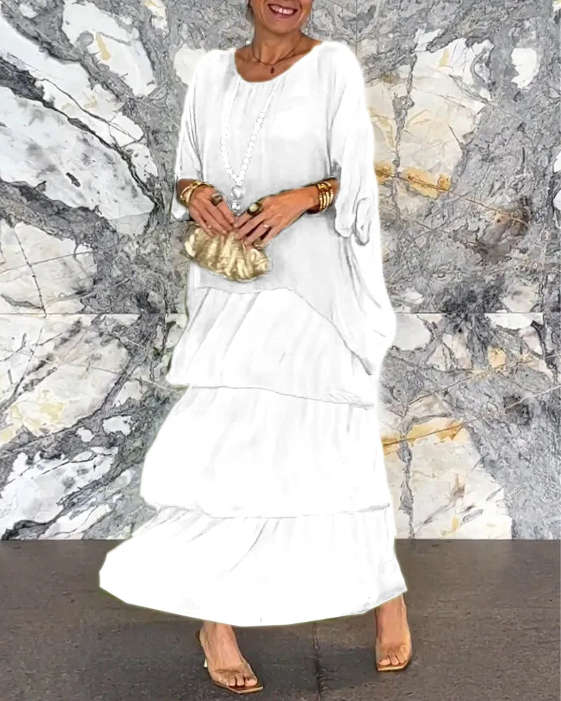 Alya - Pitkä, väljä ja tyylikäs mekko - Naisten muoti-Mekot-EmiyoSuomi