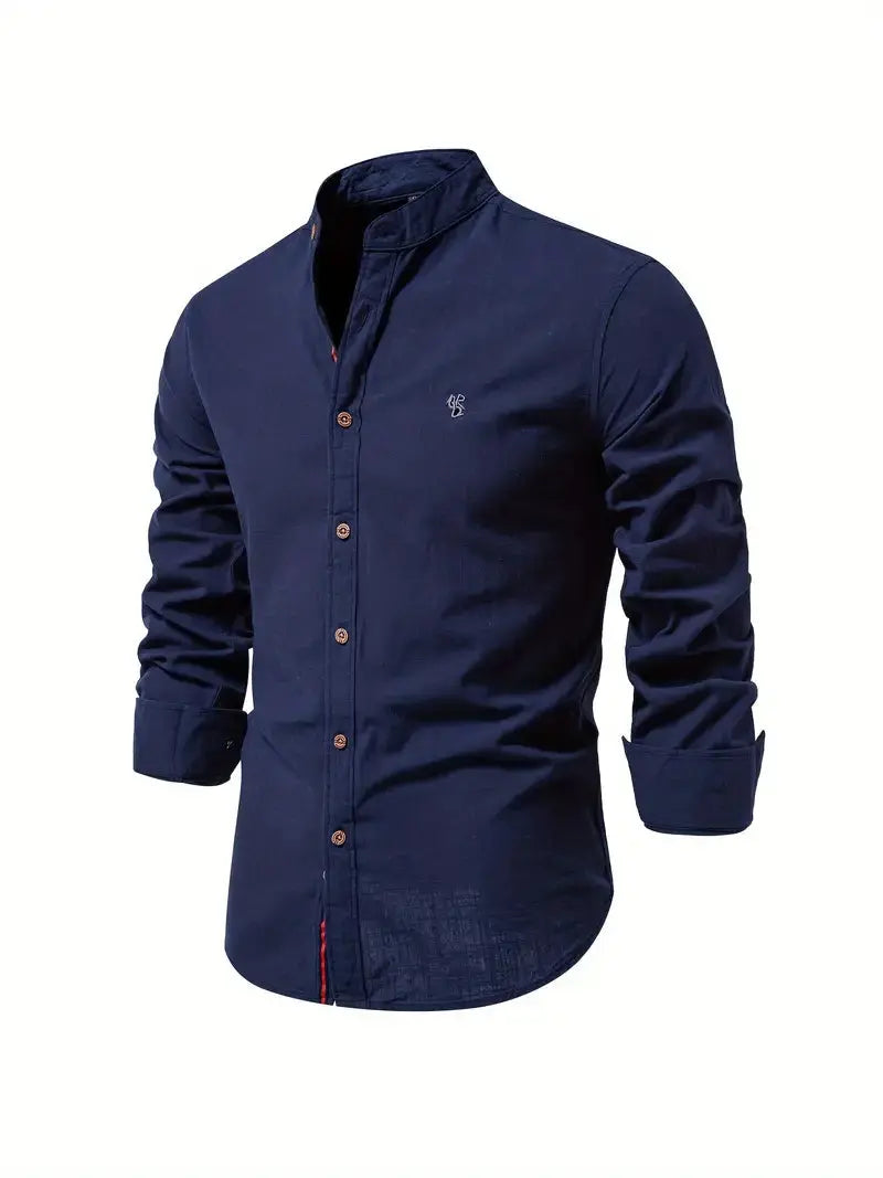 Miesten paita slim fit napitus kaulus, hengittävä casual