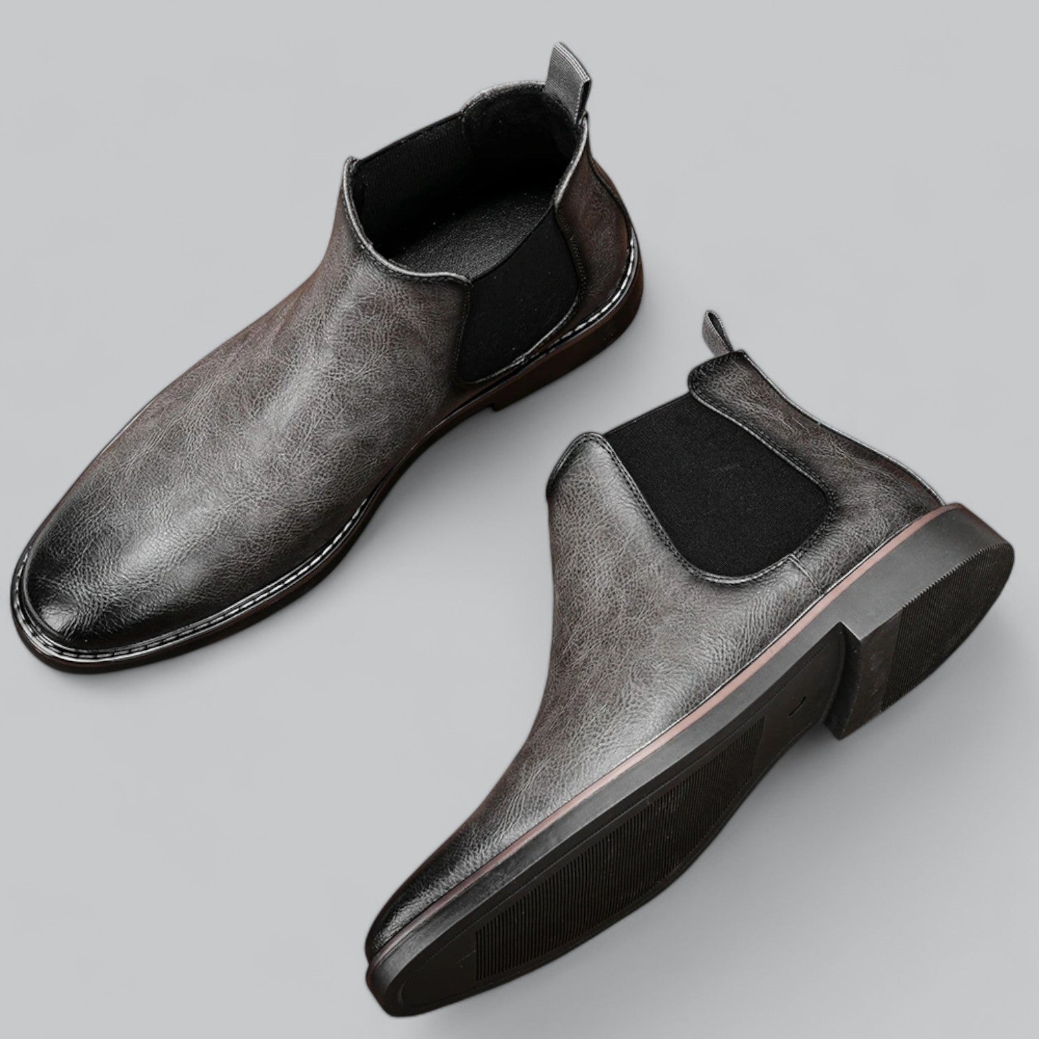 Miesten Korkeat Chelsea Nahkasaappaat - Tyylikkäät-Kengät Miehet-EmiyoSuomi