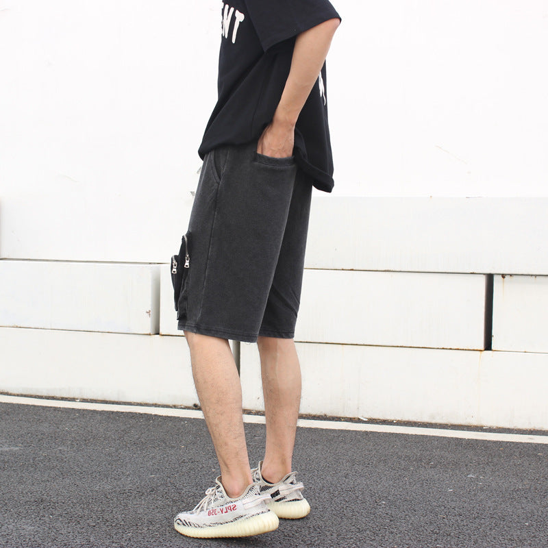 Aaron – Tummat cargo-shortsit vetoketjuilla miehille-Miesten shortsit-EmiyoSuomi