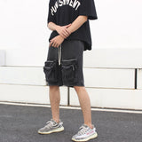 Aaron – Tummat cargo-shortsit vetoketjuilla miehille-Miesten shortsit-EmiyoSuomi