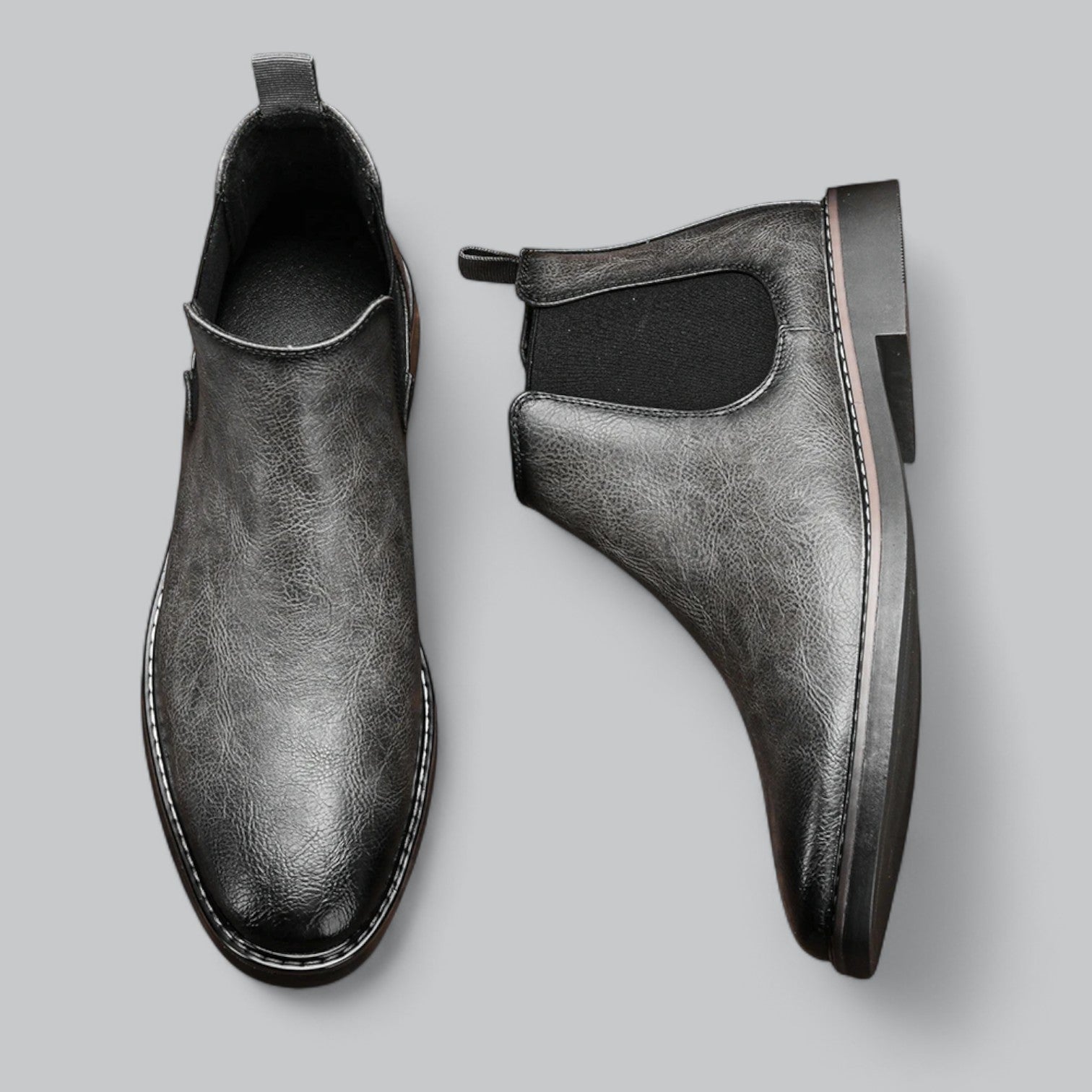 Miesten Korkeat Chelsea Nahkasaappaat - Tyylikkäät-Kengät Miehet-EmiyoSuomi