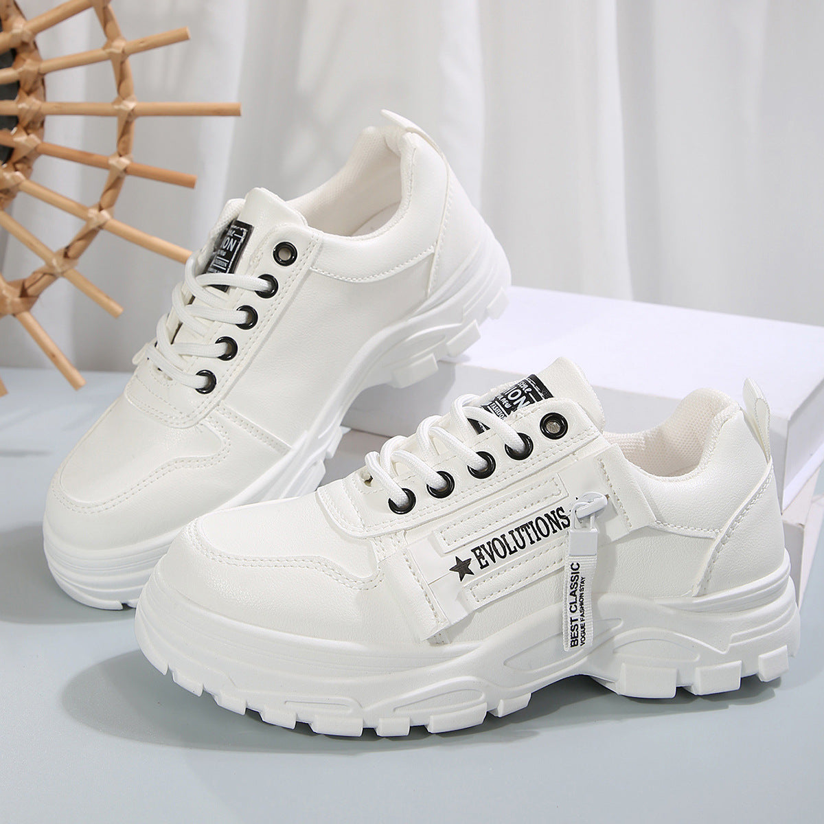 Sneakerit Sivuvetoketjulla Paksu Pohja Kauden Kautta - EmiyoSuomi