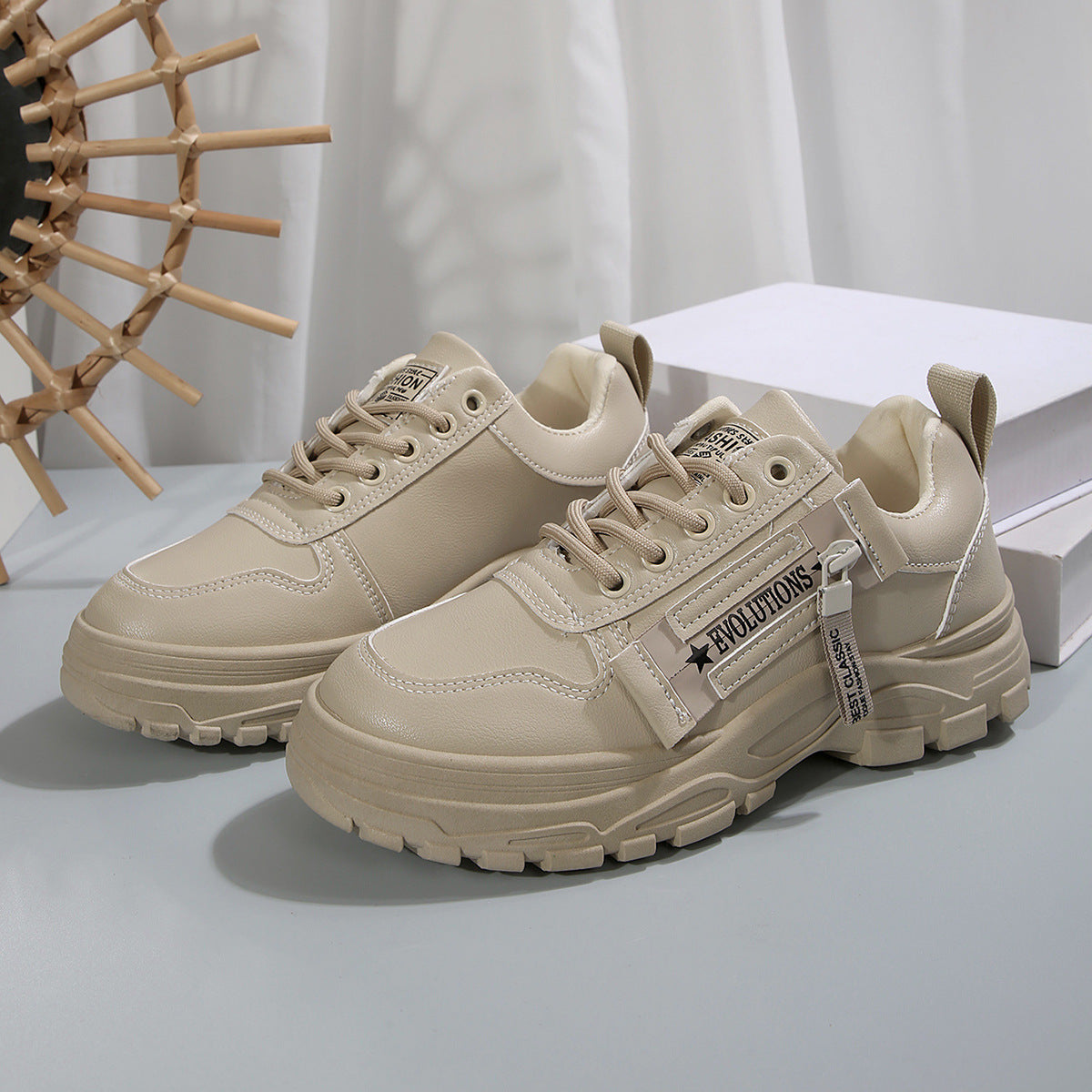 Sneakerit Sivuvetoketjulla Paksu Pohja Kauden Kautta - EmiyoSuomi