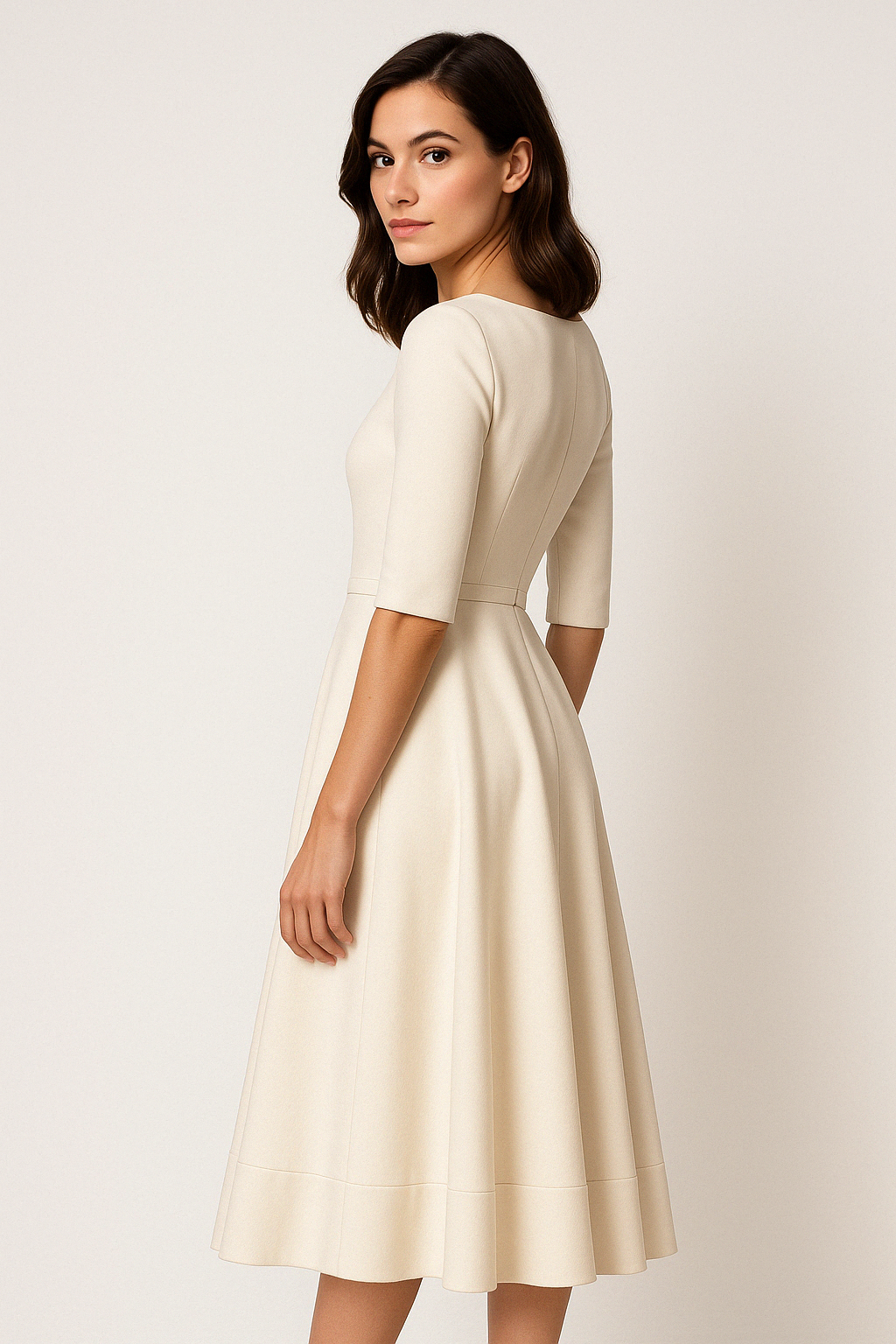 Midi Mekko V-pääntie - Klassinen ja Tyylikäs-Mekot-EmiyoSuomi