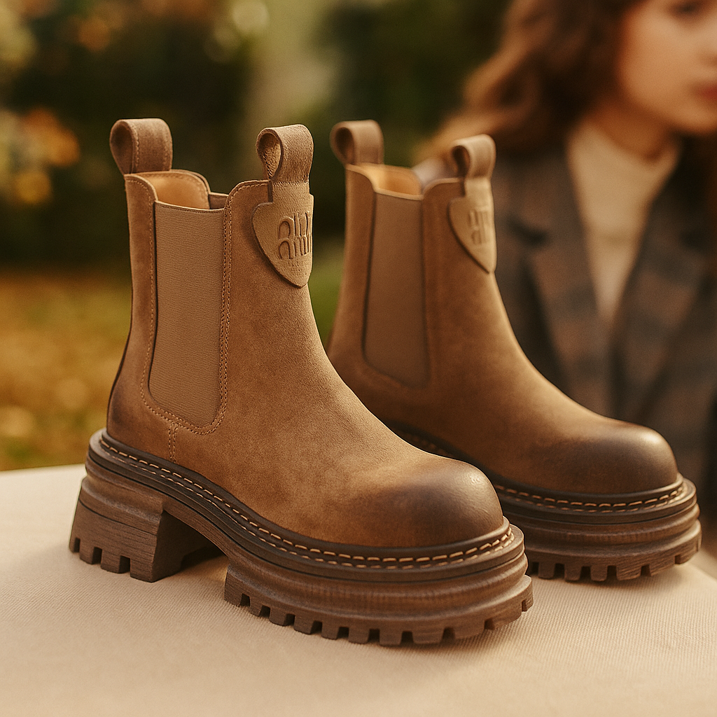 Cordelia - Naisten nahkasaappaat - Korkopohja