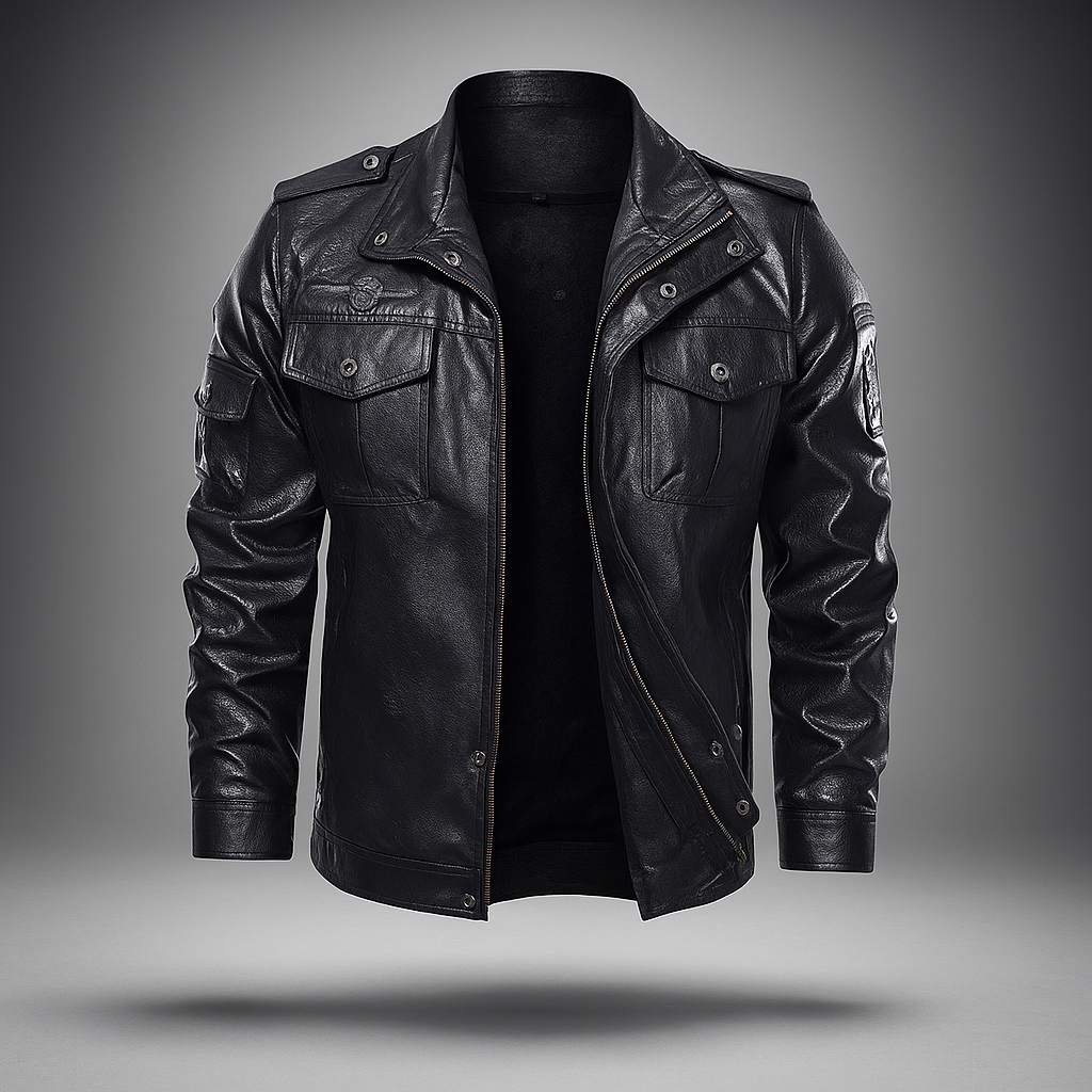 Herre Casual PU Nahkatakki - Patches Yksityiskohdat - Tyylikäs & Kestävä