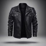 Herre Casual PU Nahkatakki - Patches Yksityiskohdat - Tyylikäs & Kestävä