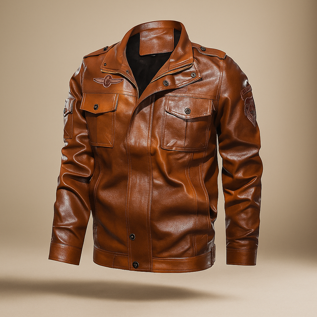 Herre Casual PU Nahkatakki - Patches Yksityiskohdat - Tyylikäs & Kestävä