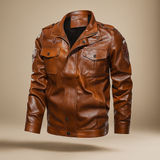 Herre Casual PU Nahkatakki - Patches Yksityiskohdat - Tyylikäs & Kestävä