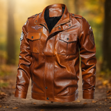 Herre Casual PU Nahkatakki - Patches Yksityiskohdat - Tyylikäs & Kestävä