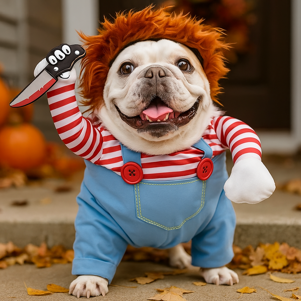 Hundens Halloween-kostume - Blød Sjov - Skræmmende Dukke-design