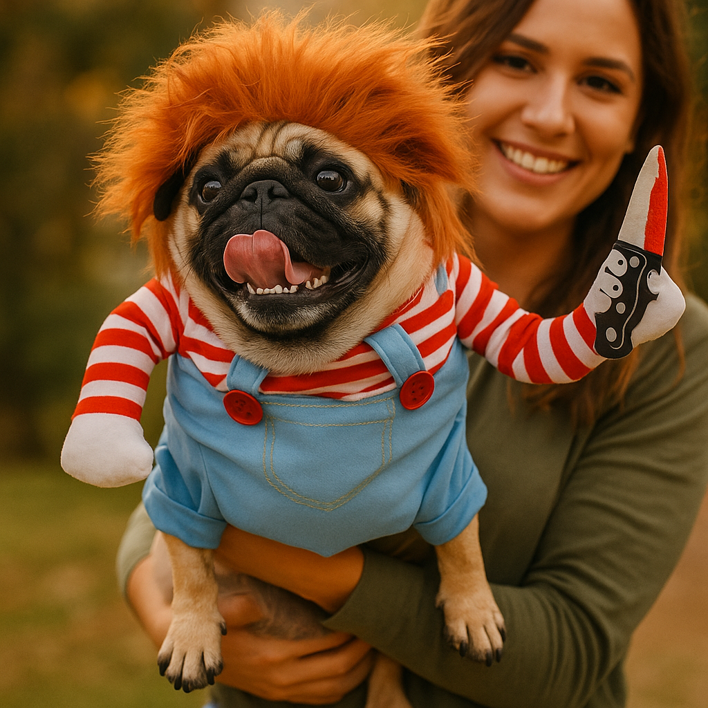 Hundens Halloween-kostume - Blød Sjov - Skræmmende Dukke-design