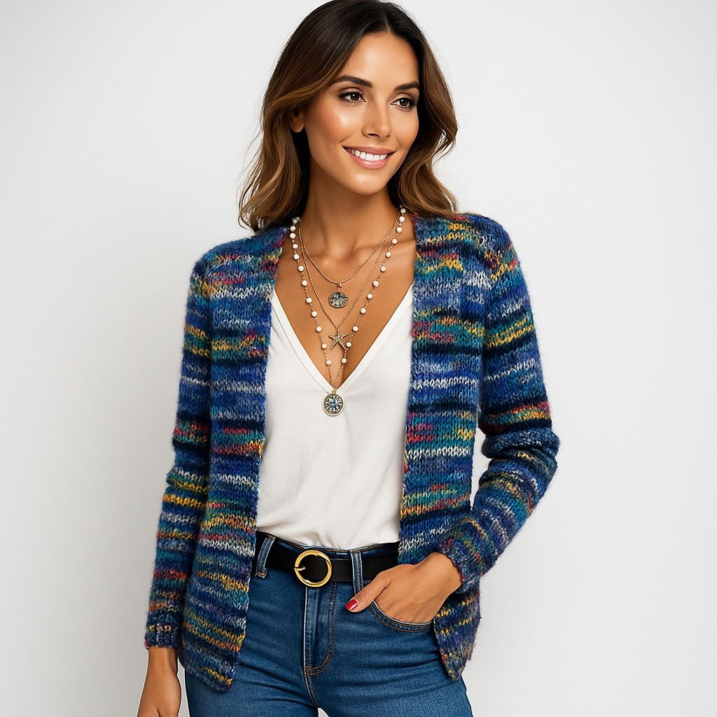 Monivärinen Cashmere Cardigan - Pehmeä Eleganssi - Ylellinen Mukavuus