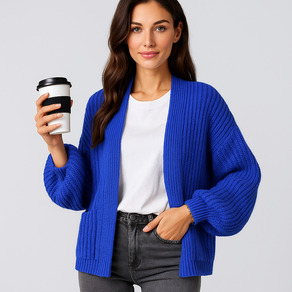 Cardigan - Pitkät Hihat - Kätevät Taskut - Mukava Pusero
