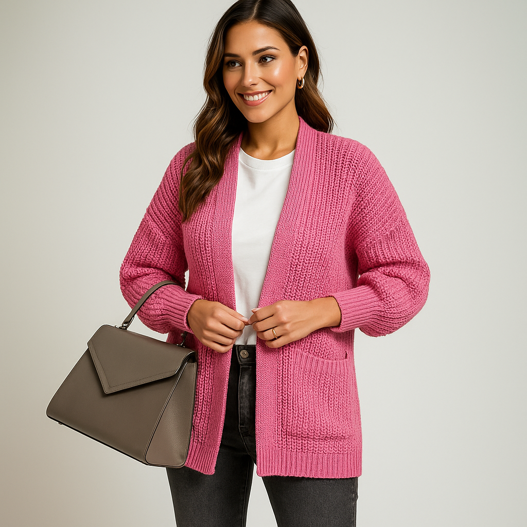 Cardigan - Pitkät Hihat - Kätevät Taskut - Mukava Pusero