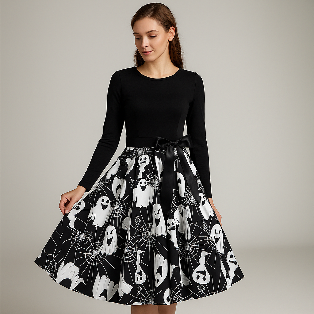 Benedetta - Elegant Pitkähiha Kostyymi Mekko - Mukava Design