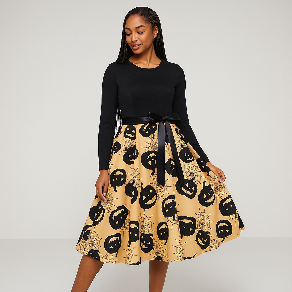 Benedetta - Elegant Pitkähiha Kostyymi Mekko - Mukava Design