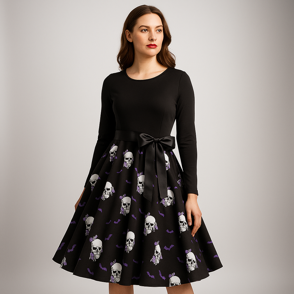 Benedetta - Elegant Pitkähiha Kostyymi Mekko - Mukava Design