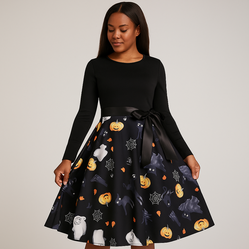 Benedetta - Elegant Pitkähiha Kostyymi Mekko - Mukava Design