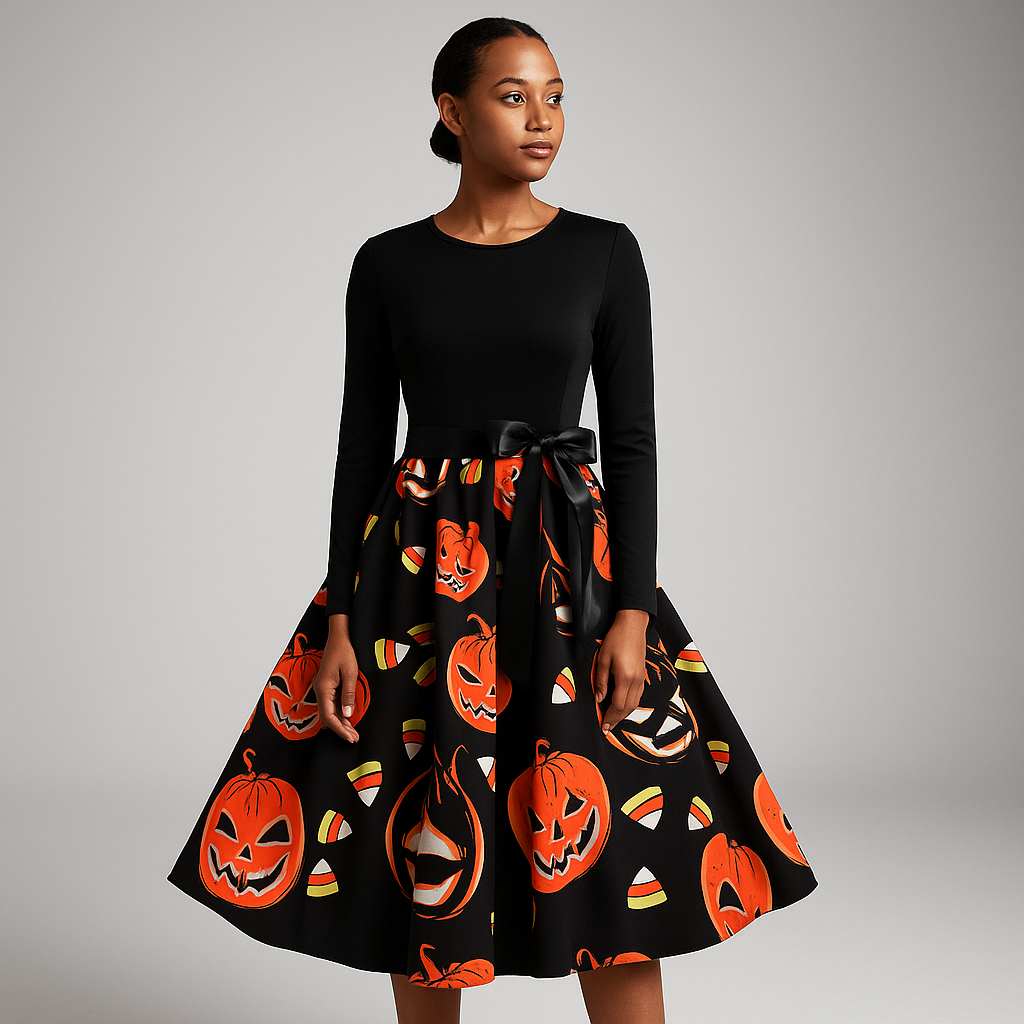 Benedetta - Elegant Pitkähiha Kostyymi Mekko - Mukava Design