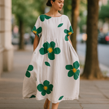 Väljä kukkamekko naisille - Kevät/Summer - Pyöreä pääntie