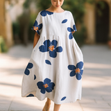 Väljä kukkamekko naisille - Kevät/Summer - Pyöreä pääntie