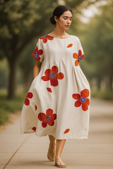 Väljä kukkamekko naisille - Kevät/Summer - Pyöreä pääntie