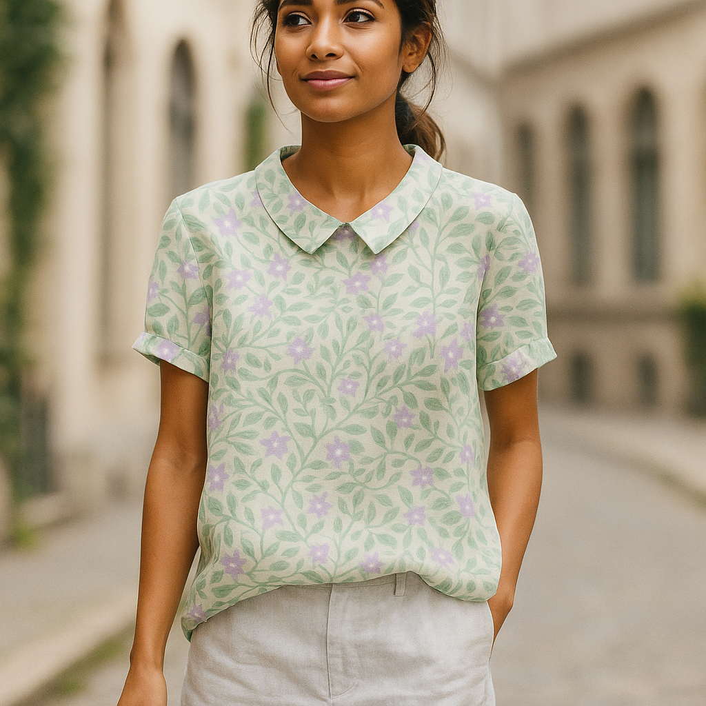 FLORA - Kukkaprintti Paita - Luonnollinen Eleganssi