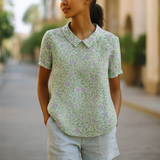 FLORA - Kukkaprintti Paita - Luonnollinen Eleganssi