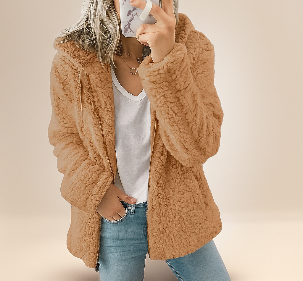 Stilla Vrouw Beer Teddy Jas - Zachte Fleece - Rits & Zakjes