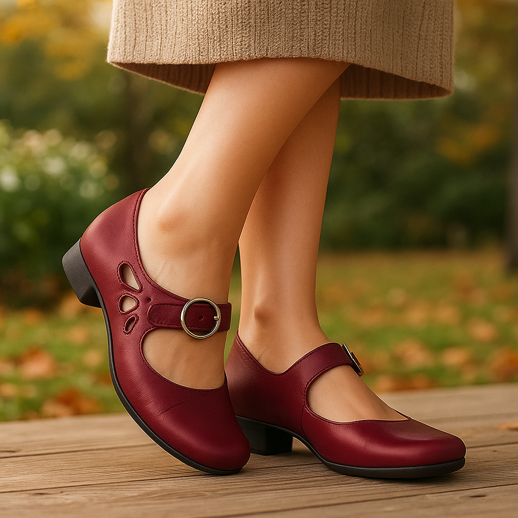 Mary Jane - Rode leren schoenen