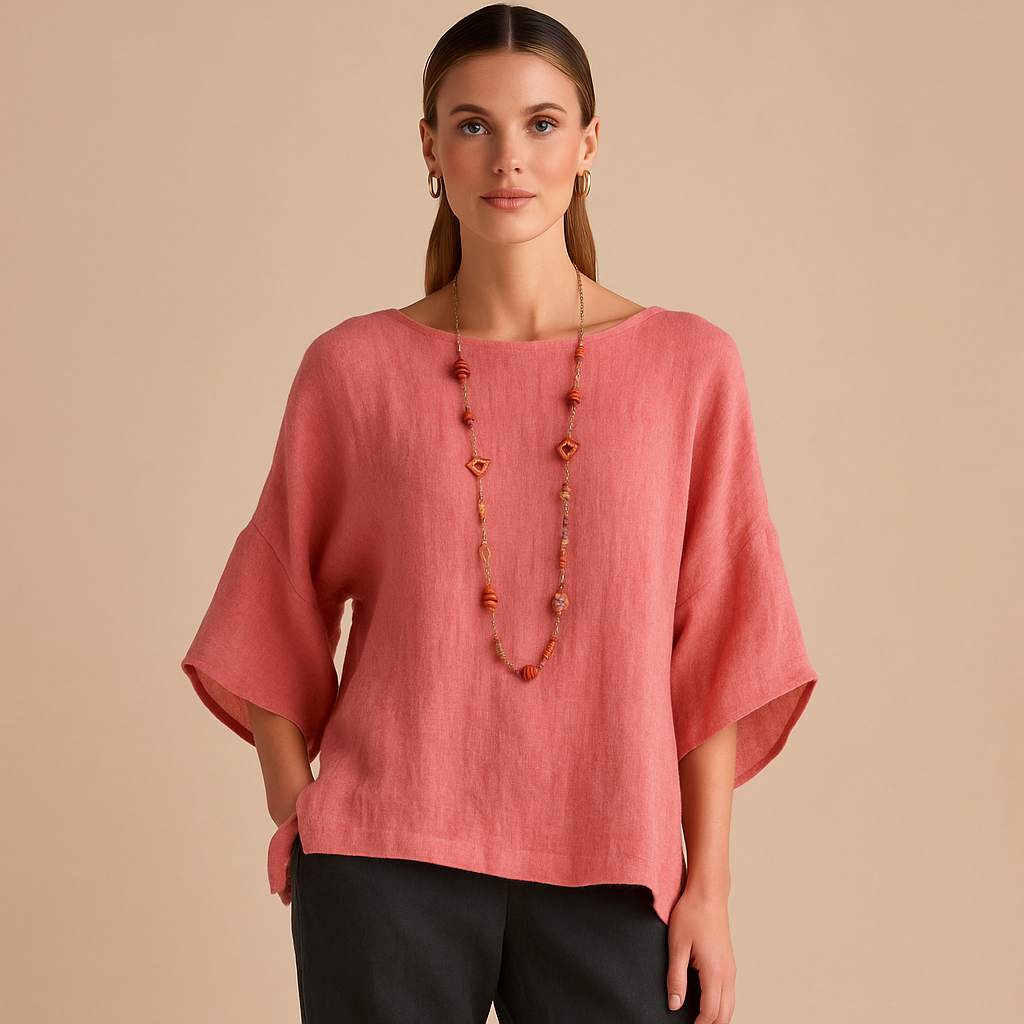 Naisten rento pellavapaita 3/4-hihoilla