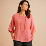 Naisten rento pellavapaita 3/4-hihoilla