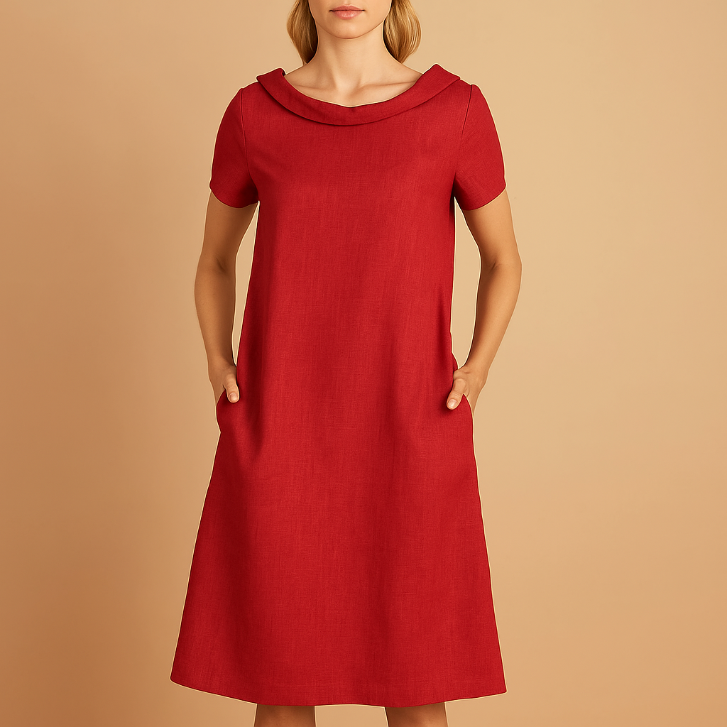 Alinna – Pehmeä pellavamekko taskuilla