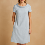 Alinna – Pehmeä pellavamekko taskuilla