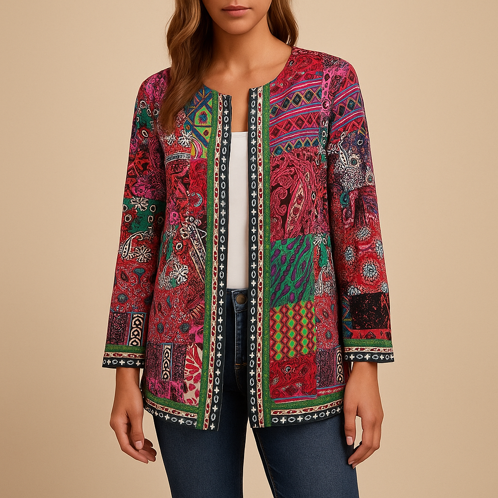 Aria – Värikäs boheemi neuletakki