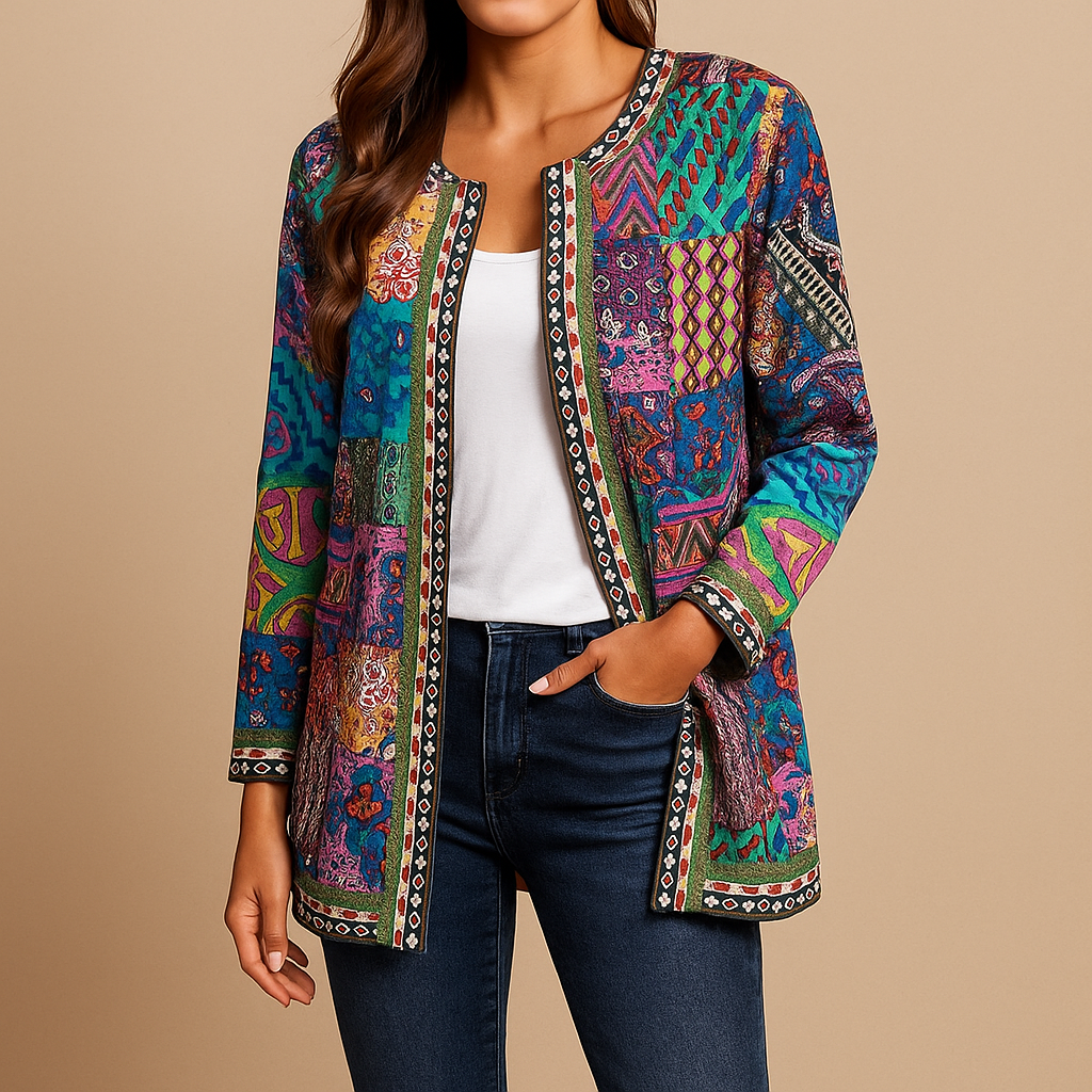 Aria – Värikäs boheemi neuletakki