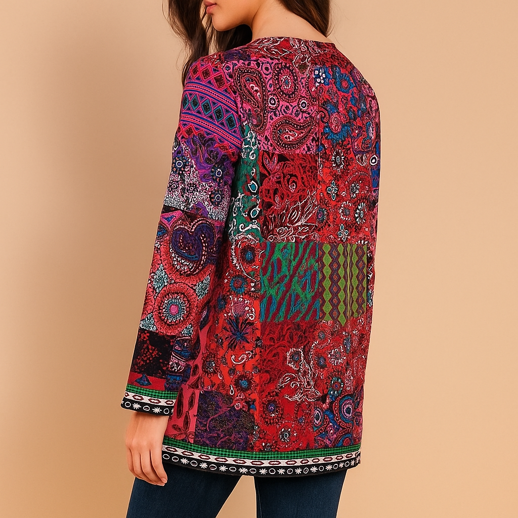 Aria – Värikäs boheemi neuletakki