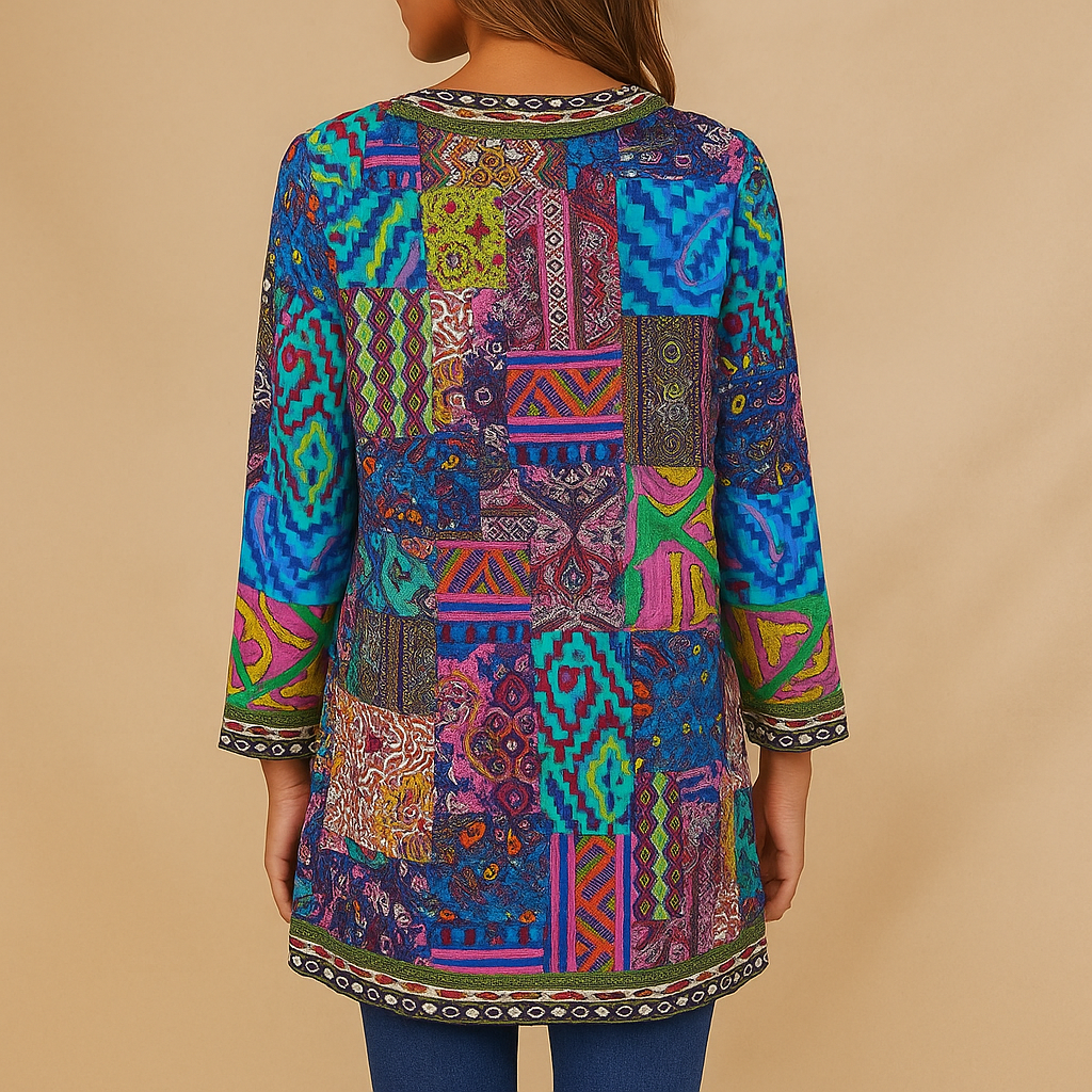 Aria – Värikäs boheemi neuletakki