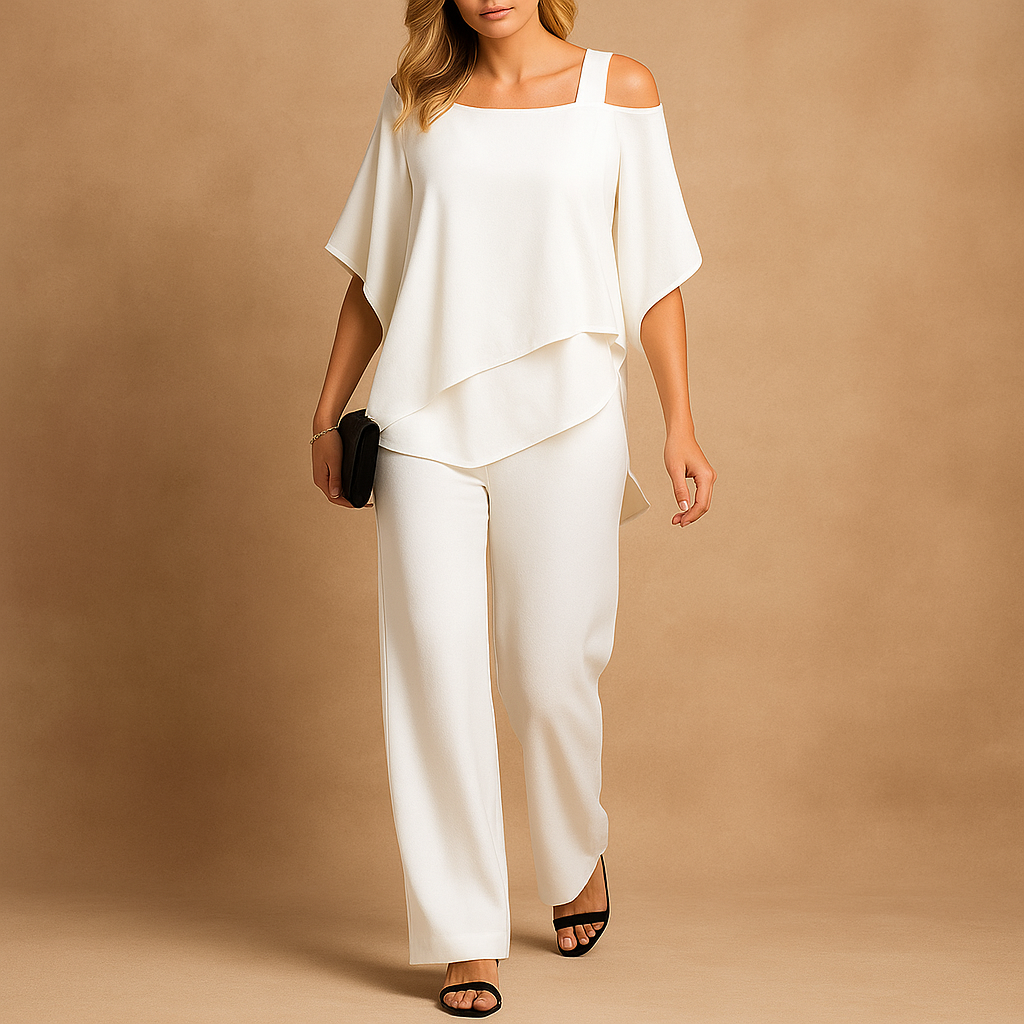 Vina - Elegant Wit Tweedelig Set