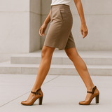 Celina - blokhak hakken met hak - stijlvolle riem