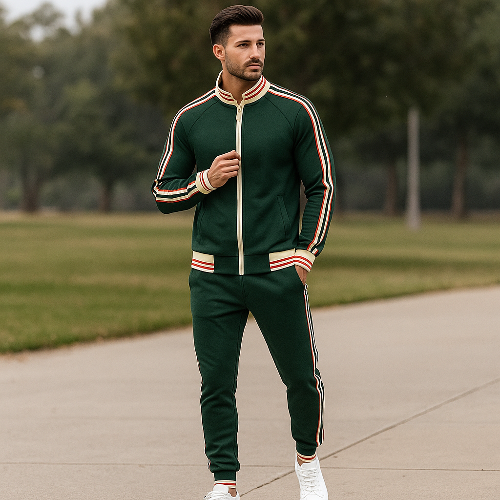 Fin - Heren gestreept sportpak - Ademend trainingspak