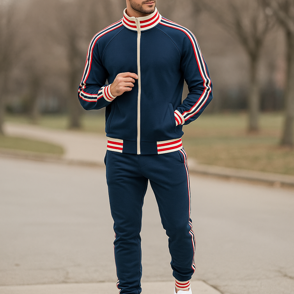 Fin - Heren gestreept sportpak - Ademend trainingspak