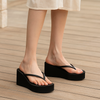 Solara - Dames hoge sandalen met platformzool - Teenslippers