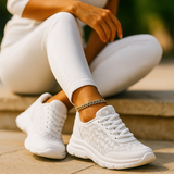 Elegante Witte Mandjes - Ademend Sneakers - Voor Dames