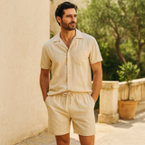 Leinen-Set für Männer - sommerliches lässiges Hemd und Hose - atmungsaktiv