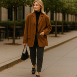 Extra grote dames suédine jas zachte modieuze jas